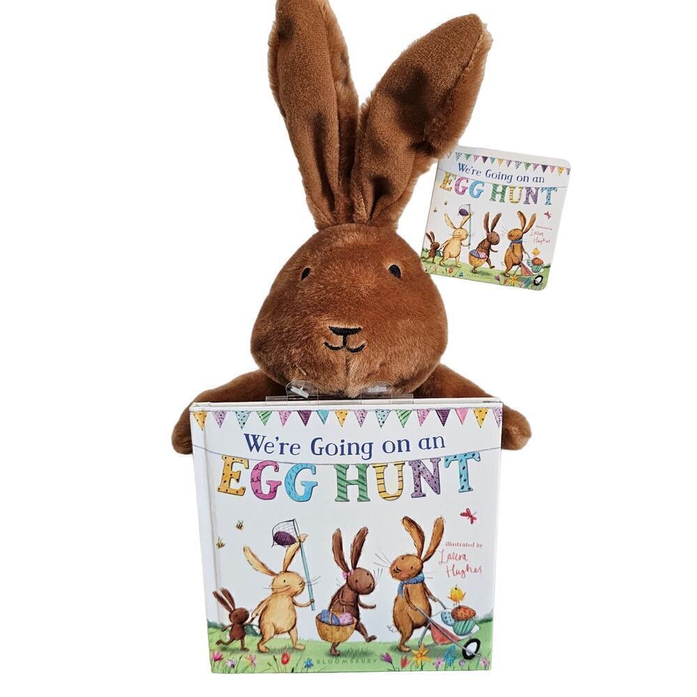 Kohl's Cares Bunny We're Going on an Egg Hunt and Book Stuffed Animal 12" Easter